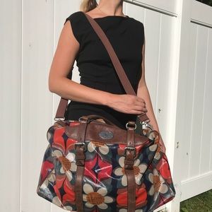 Fossil vintage weekender travel bag
